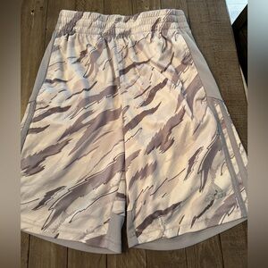 Boys Adidas Light Gray Camo Athletic Shorts